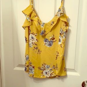 Yellow floral tank top